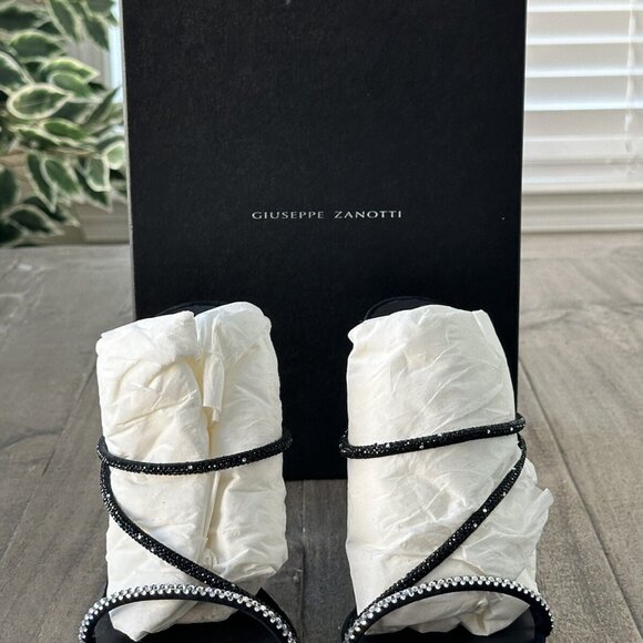 Giuseppe Zanotti Women's US Size 8.5 Embellished High Heel Slide Sandals Black - Picture 5 of 16